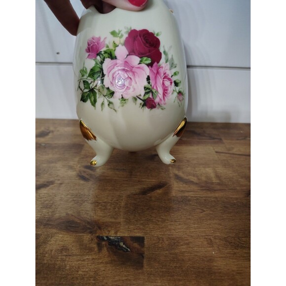 Formalities by Baum Bros Cracked Egg Vase Gold Rim Trinket Dish - Picture 2 of 7